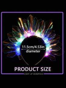 發光頭帶LED發光髮箍激光發光髮帶閃光頭飾假日狂歡夜店服飾派對髮飾女士和女孩街頭必備 - 彩色 - 查看 4