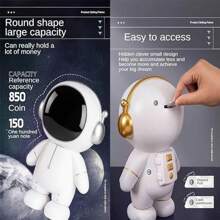 Astronaut Panda Piggy Bank With Light Gift Box And Letter For Gift - Multicolor - View 5
