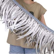 2碼雞羽毛修邊9.84-11.81英寸線狀雞鬃毛修邊連衣裙裙子服裝嘉年華裝飾