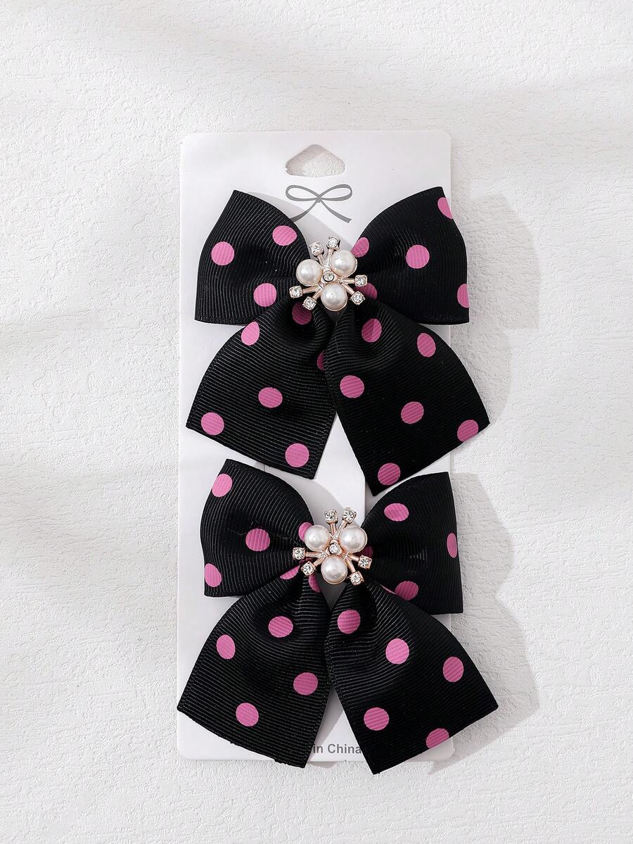 2pcs/set Butterfly Shaped Hair Clips For Children - Black - View 1
