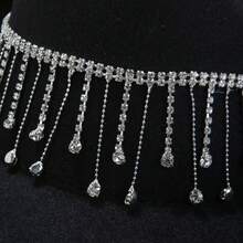 1 cái Của phụ nữ Phương Tây Jazz Pha lê Tua Nón cao bồi Thích hợp Cho bữa tiệc Sử dụng hàng ngày - màu đen - Xem 2