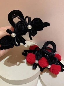 1 Móng Vuốt Hoa Hồng Ngọt Ngào Cho Tóc Updo Cổ Điển, Vuốt Tóc Để Mặc Hàng Ngày - Nhiều màu - Xem 4