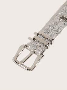 女士復古閃亮金洋蔥牛仔腰帶,新年與聖誕假日期間裝扮,別針扣寬腰帶