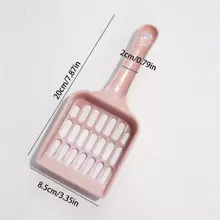 1只粉色寵物清潔一體塑料糞便鏟,具有小孔可撿起貓砂 - 粉色 - 查看 5