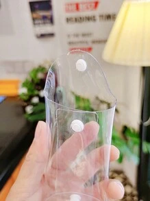 1入組迷你透明pvc女式可愛包,卡片收納袋,唇膏袋帶扣 - 無色 - 查看 7