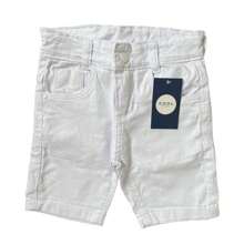 Conjunto Branco Infantil Menino Bermuda Branca Lycra Camisa Jeans Juvenil TAM 1 A 16ANOS - Branco - Visão 3