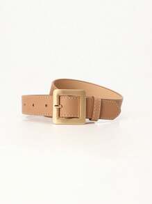 1 Miếng Tối giản Cao-kết thúc Chốt khóa Eo Thắt lưng Đối với Thiếu niên Đến Phong cách - Màu Khaki - Xem 2