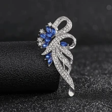 1pc Icy Crystal Flower Brooch Silver Color - Silver - View 5