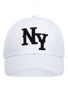 AR 1頂男士Ny字母繡花棒球帽，時尚可調節防曬帽，適用於春秋戶外活動，海灘派對休閒