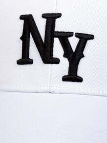 AR 1頂男士Ny字母繡花棒球帽，時尚可調節防曬帽，適用於春秋戶外活動，海灘派對休閒