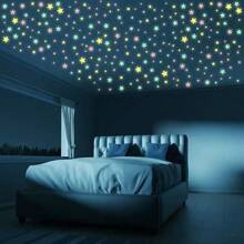 100 Piezas De Estrellas Luminosas En La Oscuridad, Pegatinas Fluorescentes De Estrellas De Pared Y Techo (color Aleatorio), Haz Que Las Habitaciones Brillen Como El Cielo Nocturno, Decoraciones Para El Dormitorio, Decoración Del Hogar - Multicolor - Ver 5