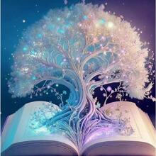 1套diy 5d鑽石繪畫套件,成人用鑽石藝術白色生命樹鑽石畫,全鑽水晶鑽刺繡工藝套件,適用於家居牆壁裝飾禮品