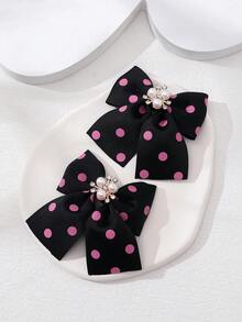 2pcs/set Butterfly Shaped Hair Clips For Children - Black - View 2