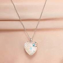 1個時尚創意心形水滴鋅合金吊墜項鍊,非常適合女性,做為假期禮物或日常佩戴