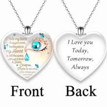 1個時尚創意心形水滴鋅合金吊墜項鍊,非常適合女性,做為假期禮物或日常佩戴