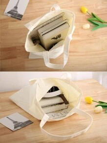 1入組浴缸裡可愛貓咪雙肩帆布手提包,適用於聖誕節,情人節,寵物愛好者日常通勤,工作,學校或休閒使用