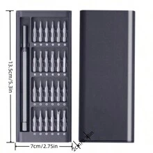 1pc-24 In 1 Precision Magnetic Screwdriver Set For Mobile Phone, Android & Apple Repair, Suitable For Home Use - Black - View 4