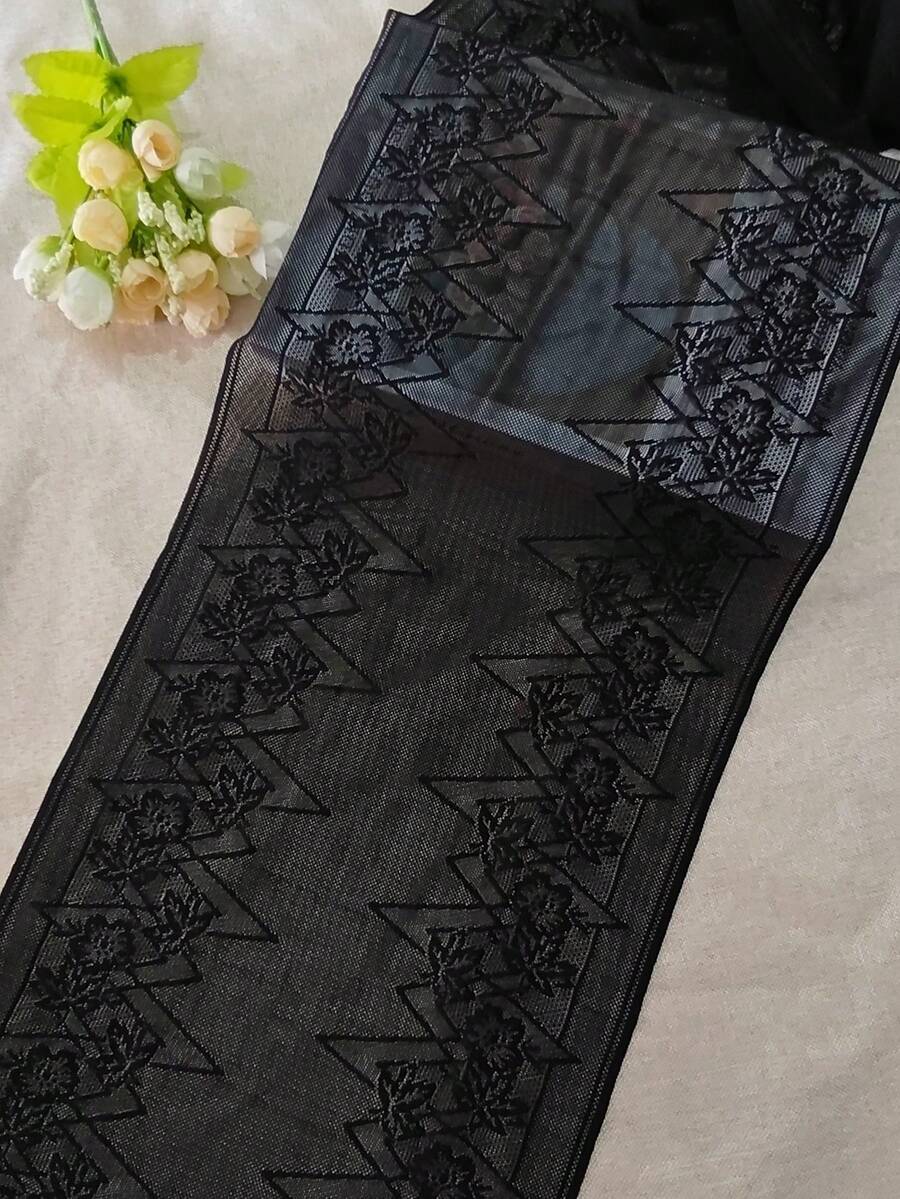 1入組1公尺長彈性花邊修邊,25cm寬,適用於diy製作服裝禮帽裙子等裝飾材料