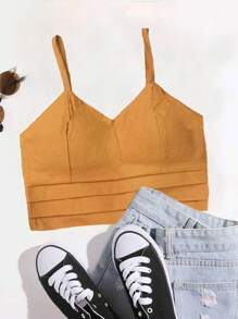 Women Tank Tops & Camis - Mustard Yellow - View 1