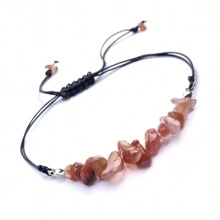 天然寶石碎片水晶手鍊可調節順序,有助於平衡身心靈,靈氣禮物 - 彩色 - 查看 18