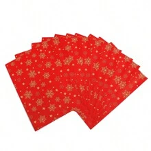 10pcs/Pack Christmas Wrapping Paper Snowflake Print, 50cm X 70cm, Suitable For Festival Party Gift Wrapping Decoration, Christmas
