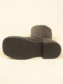 女士中筒靴,英倫風格,馬丁靴,秋冬季顯瘦靴 - 黑色 - 查看 7