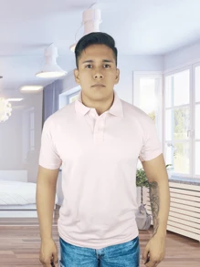 Men Polo Shirts - 黑色 - 查看 4