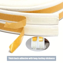 1 Roll Of White, 5m/10m Long, Die Type, Epdm Foam Rubber Material, Self-adhesive, Door Frame, Window Frame, Anti-collision, Sound Insulation, Sealing Strip