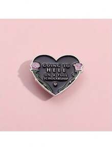 Insignia/broche con diseños minimalistas y de moda en forma de corazón geométrico, letras y palabras en inglés para premios de beca, San Valentín