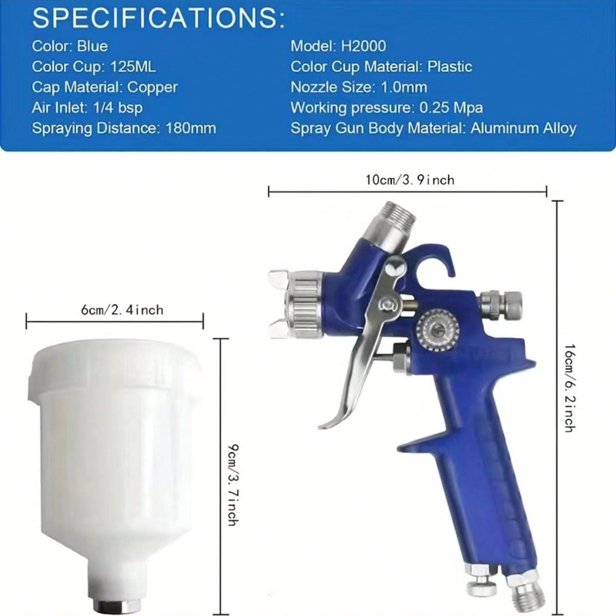 H2000 Small Caliber Paint Spray Gun For Leather Coloring And Repairing