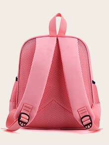 Ba lô máy xúc hoạt hình dễ thương màu xanh đậm dành cho trẻ em, thiết kế ô tô hoạt hình, ba lô sức chứa lớn, lý tưởng để tặng quà, thích hợp cho học sinh tiểu học, trẻ mẫu giáo - Hồng - Xem 6