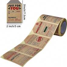 1 Roll Classic Brown Wrapped Christmas Decoration Sticker Label Paper With Various Styles For Sealing Gifts - Multicolor - View 4