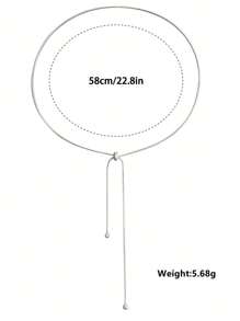 VceTd 1pc Simple Style Stainless Steel Necklace With Adjustable Chain Length For Daily Wear Or Gift Giving - Style1-jX036 - View 7