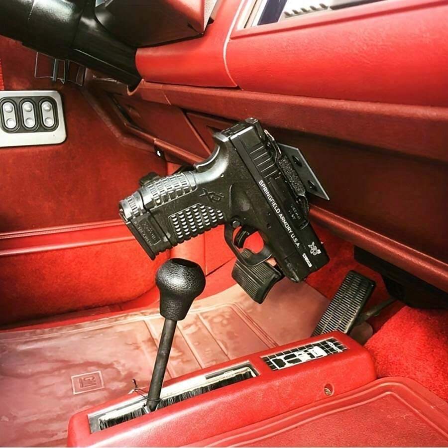 Gun Rack | Rubber-coated Concealed Support, Suitable For Men And Women's Handguns, Rifles, And Shotguns | Concealed Storage Cabinet In Vehicles, Trucks, Cars, Bedside, Or At Home - Black - View 1