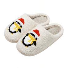 Giáng sinh Chim cánh cụt Của phụ nữ Trong nhà Không trượt Ấm áp Dép đi trong nhà Cho mùa đông - trắng - Xem 2