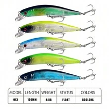 5 قطع طُعم صيد سمك مرن لصيد أسماك البلطي الكبير وأسماك الكارب وأنواع أخرى من أسماك المياه العذبة - متعدد الألوان - مشاهدة 7