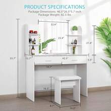 VIVOHOME Makeup Vanity Table Set With Lighted Mirror, Best Gift For Lover, Mother, Wife, Daughter