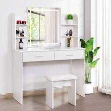 VIVOHOME Makeup Vanity Table Set With Lighted Mirror, Best Gift For Lover, Mother, Wife, Daughter