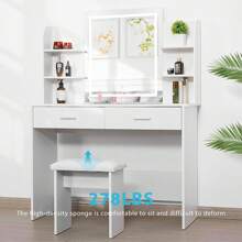 VIVOHOME Makeup Vanity Table Set With Lighted Mirror, Best Gift For Lover, Mother, Wife, Daughter