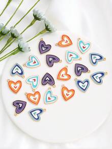 20入組簡約個性多巴胺漸變顏色鋅合金珠寶製作吊墜,適用於女性、diy項鍊、手鍊、耳環、身鏈項鍊