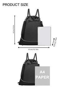 1pc Backpack With Independent Mesh Ball Bag, Light Grey Nylon Training Bag, Laptop And Tablet Book School Bag, Drawstring Bag For Helmets, Suitable For Students Outdoor Sports And Cycling Football Basketball Volleyball Thin Rope Shoulder Bag - Light Grey - View 3