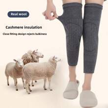 2 件組老人仿羊絨腿套和護膝,秋冬男女通用,加厚毛絨防寒腿套