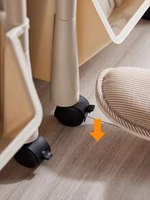 1pc Rolling Storage Cart 2-Tier Storage Rack Trolley Utility Cart Lockable Wheels Storage Trolley Organizer for Living Room Kitchen Office Bathroom - White - View 5