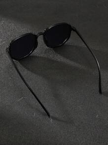 1副运动风Y2K复古驾驶、旅行、海滩大框时尚眼镜，男士夏季休闲時尚眼鏡配饰，沙滩眼镜時尚眼鏡，打造街头风格，适合搭配毛衣夹克、卫衣、连帽衫、皮裤和工装裤，夏季海滩度假、户外活动、旅行 - 黑色 - 查看 3