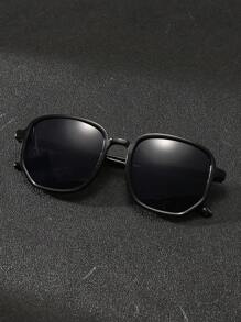 1副运动风Y2K复古驾驶、旅行、海滩大框时尚眼镜，男士夏季休闲時尚眼鏡配饰，沙滩眼镜時尚眼鏡，打造街头风格，适合搭配毛衣夹克、卫衣、连帽衫、皮裤和工装裤，夏季海滩度假、户外活动、旅行 - 黑色 - 查看 2