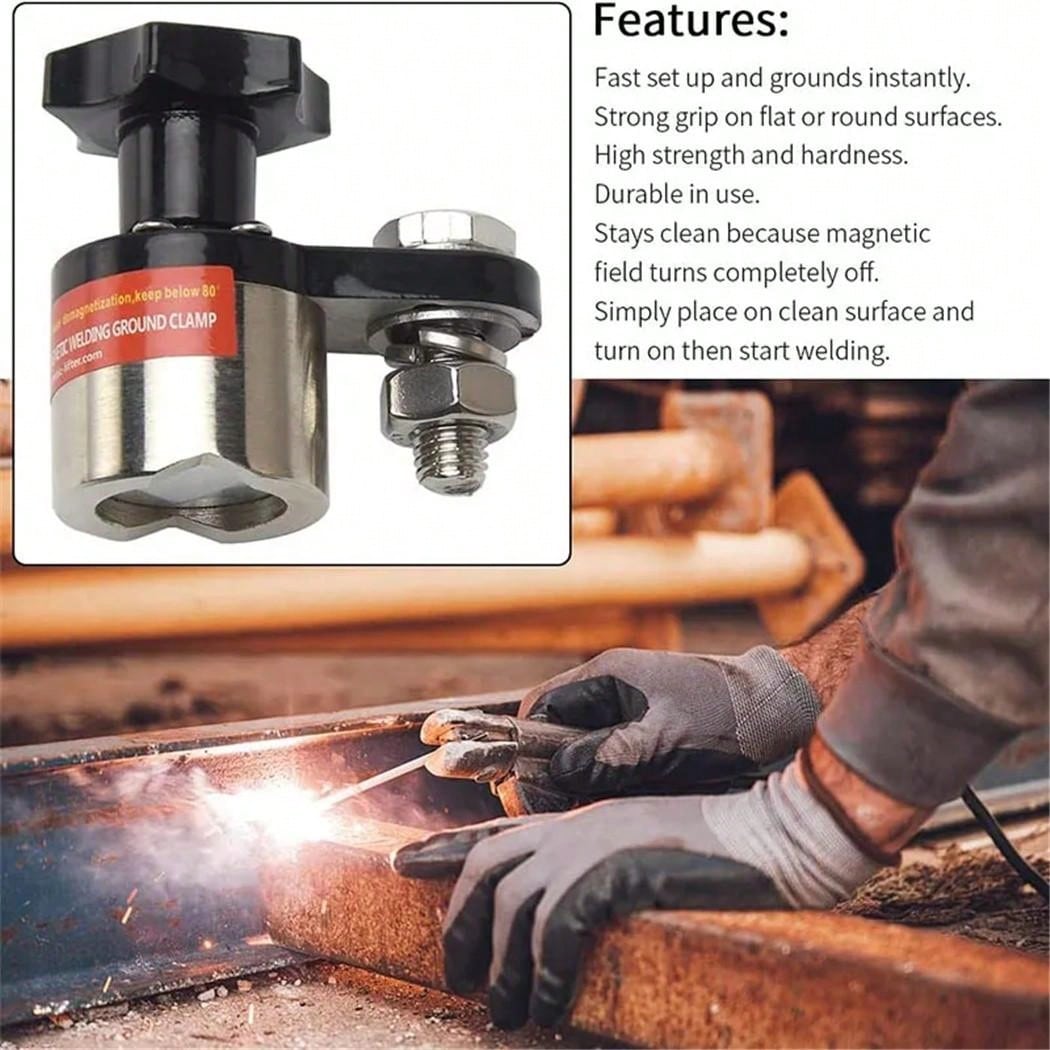 Welding Clamps, 200A Magnetic Welding Ground Clamp, Switchable On/Off ...