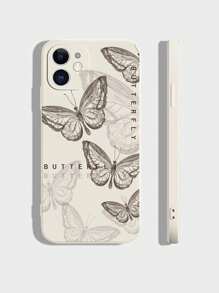 2入組情侶款蝴蝶印花手機殼，適用於 iPhone 15 14 13 12 11 Xs Xr X 7 8 Plus Pro Max、小米、華為和三星手機