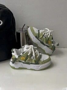 新款女孩時尚休閒運動鞋,厚底且防滑設計,適合全年穿著 - 藍色 - 查看 4
