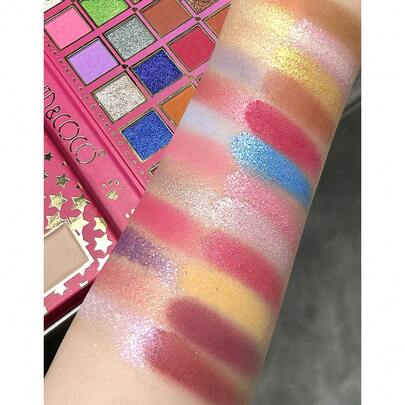  1 件 Kevin&coco 60 色眼影盤啞光和微光顏色天鵝絨啞光唇彩持久眼線筆