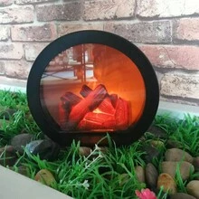 Led Fireplace Decor Light With Flame Effect, Powered By Usb - Black - View 4